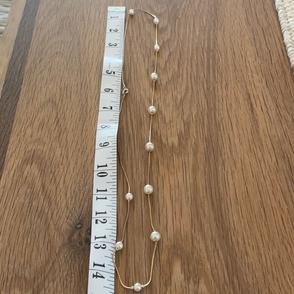 Korea Faux Pearl Gold Tone Strand Necklace - Picture 3 of 5